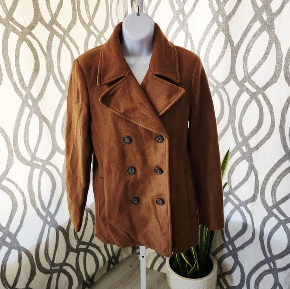 Old Navy Jackets & Blazers - Old Navy Women's Double-Breasted Brown Coat Jacket